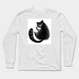 middle finger black cat Long Sleeve T-Shirt